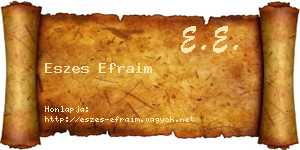 Eszes Efraim névjegykártya